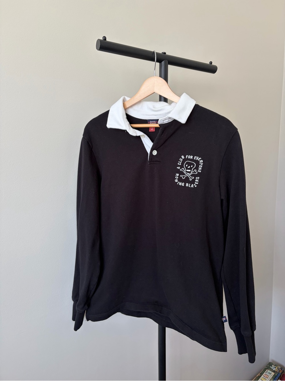 Rowing Blazer x Target Rugby Polo with White Collar and Chest Graphic